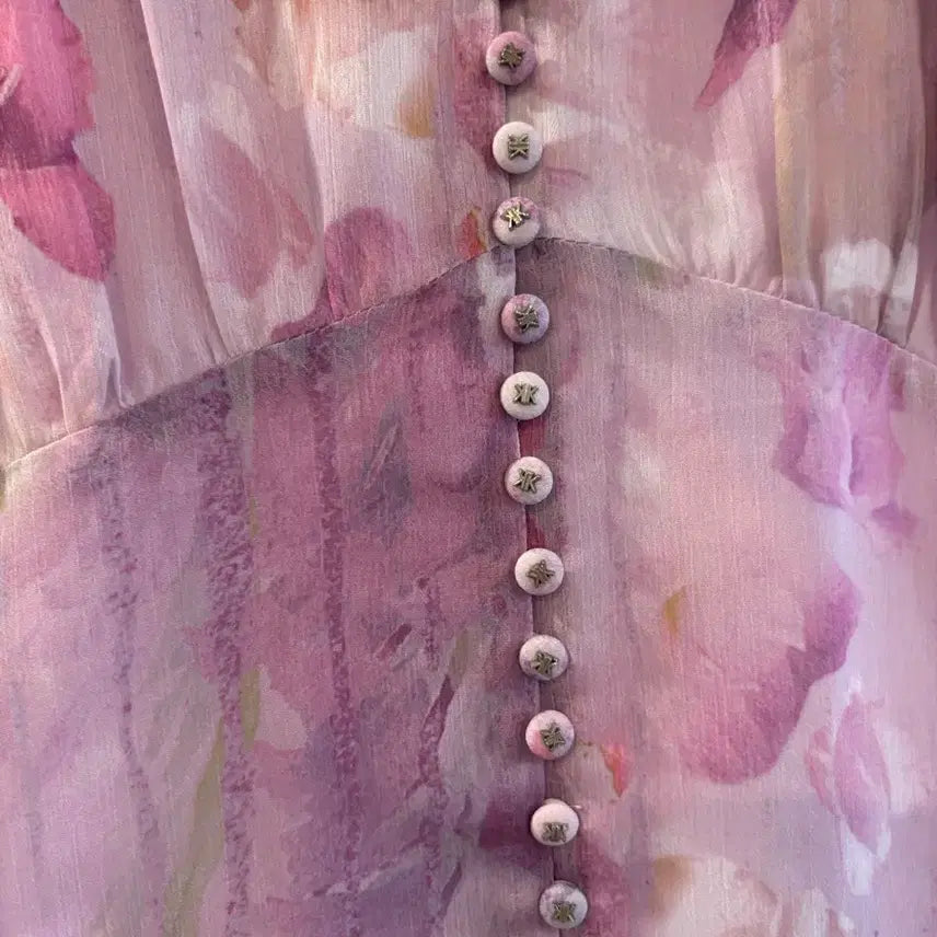 [BUNJANG] Flower Pattern Purple Long Dress / 플라워 패턴 퍼플 롱 원피스