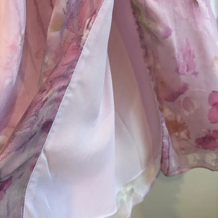 [BUNJANG] Flower Pattern Purple Long Dress / 플라워 패턴 퍼플 롱 원피스