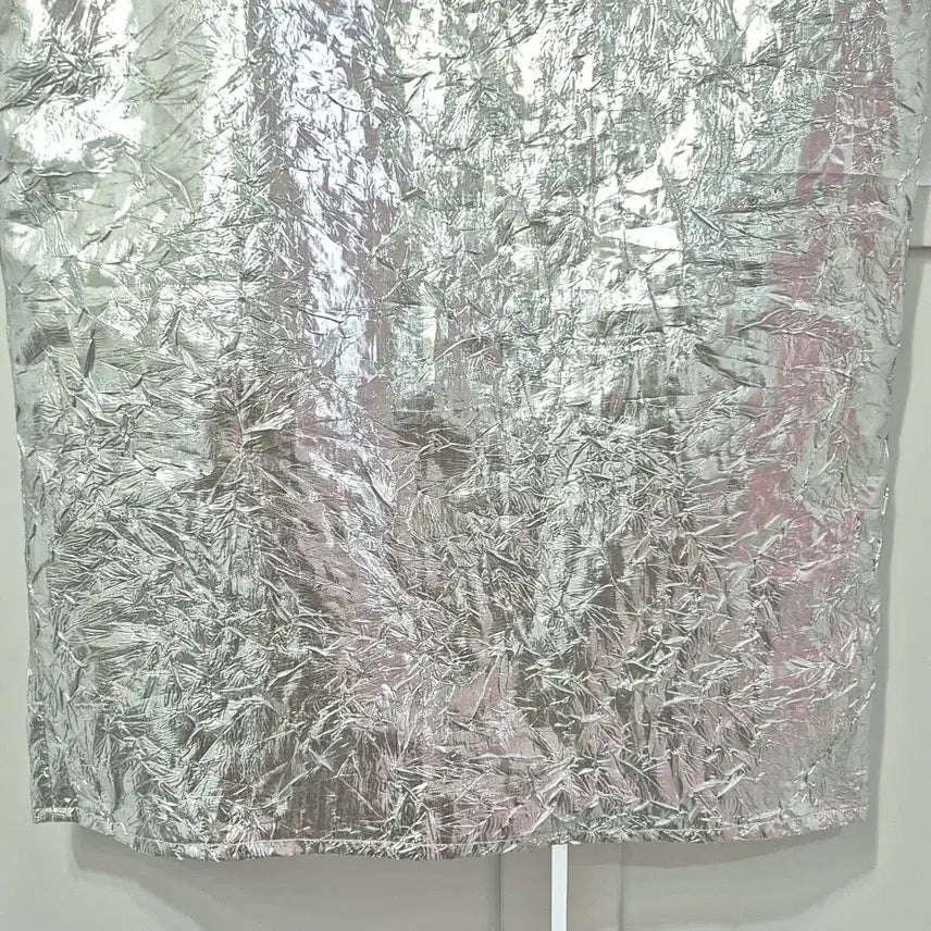 [BUNJANG] Earlgrey People Metallic Silver Skirt / 얼그레이피플 메탈릭 실버 스커트