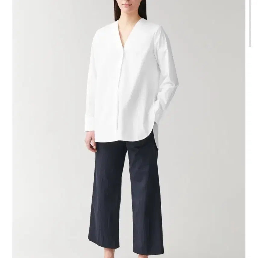 [BUNJANG] COS Long Rounded Hem Blouse / COS 롱 라운디드 헴 블라우스.셔츠