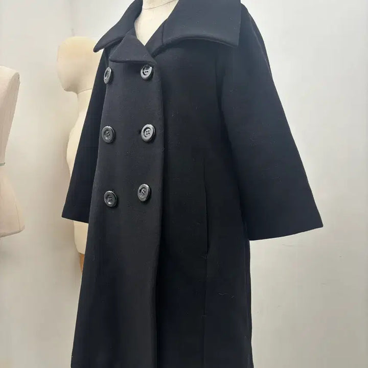 [BUNJANG] Maje Black Double Button Coat / 마쥬 블랙 더블 버튼 코트