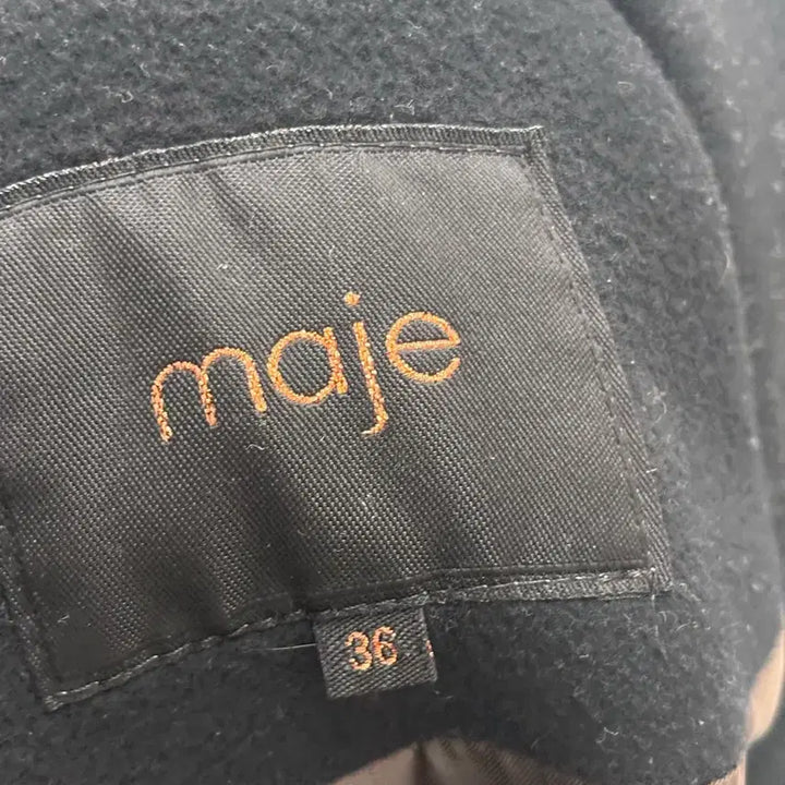 [BUNJANG] Maje Black Double Button Coat / 마쥬 블랙 더블 버튼 코트