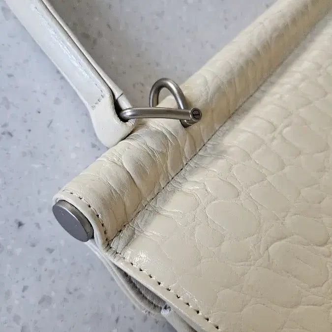 [BUNJANG] Leather Shoulder/Cross Bag - Ivory / 소가죽 가방 새상품