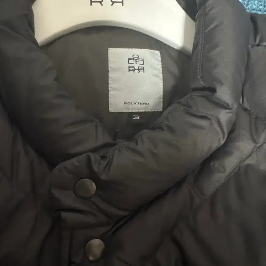 [BUNJANG] Polytelu Rhombus Down Puffer Jacket Black Charcoal / [3] 폴리테루 롬버스 다운 퍼퍼 자켓 블랙 차콜