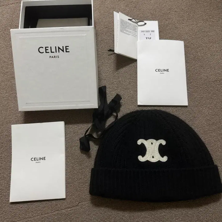 [BUNJANG] Celine Triomphe Cashmere Beanie / 셀린느 트리옹프 블랙 캐시미어 비니 (백화점판) 판매