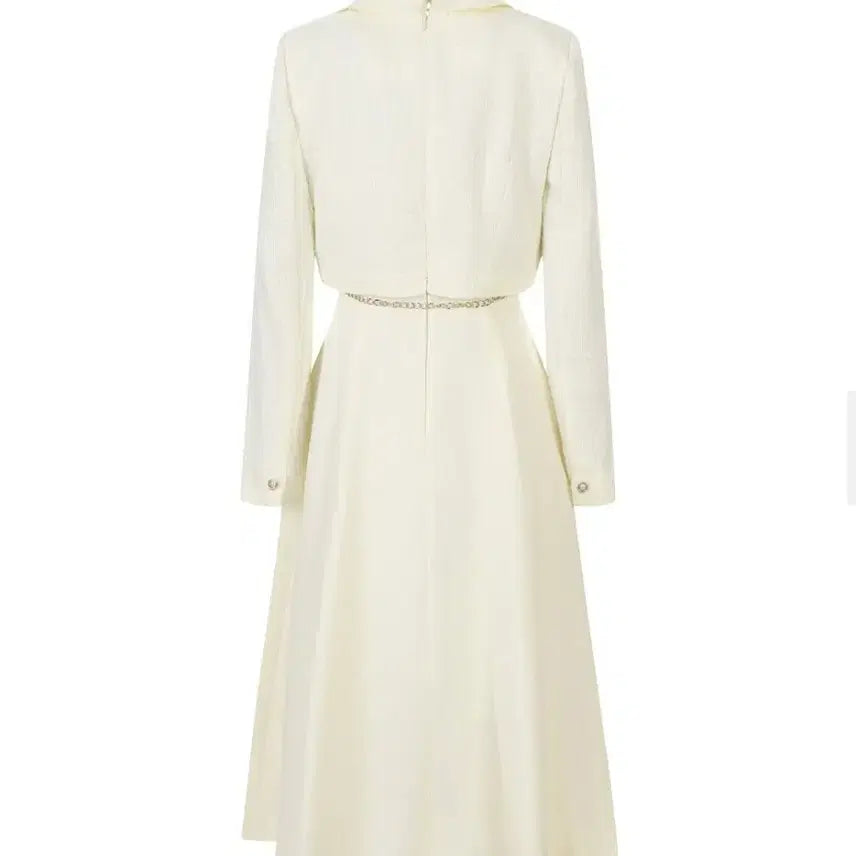 [BUNJANG] JJ JIGOTT Pearl Button Flare Dress Ivory / JJ지고트 펄버튼재킷플레어원피스