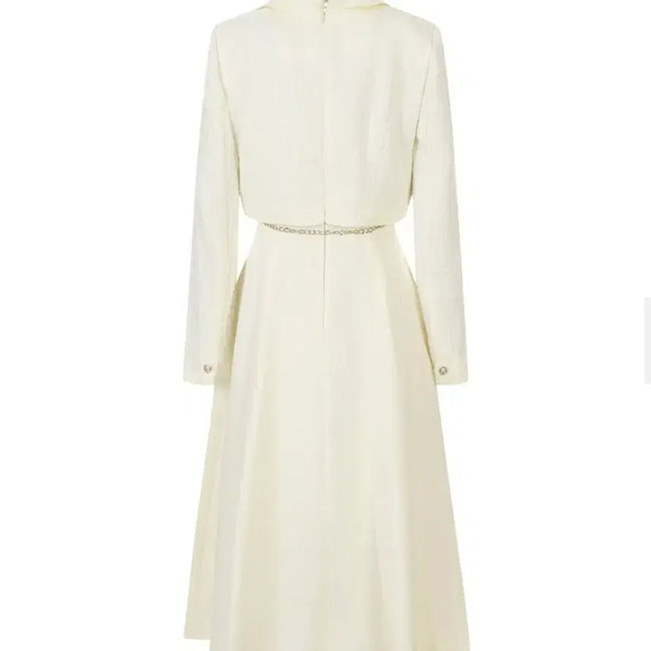 [BUNJANG] JJ JIGOTT Pearl Button Flare Dress Ivory / JJ지고트 펄버튼재킷플레어원피스