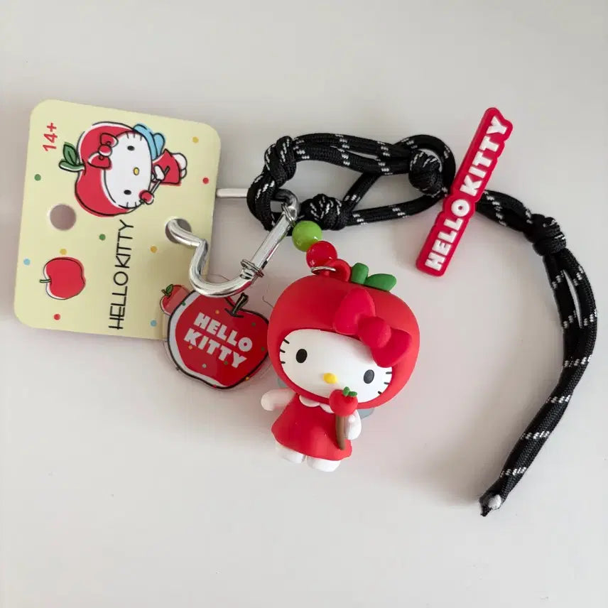 [BUNJANG] Sanrio Hello Kitty Apple Fairy Keychain &amp; Strap / 산리오 헬로 키티 사과요정 키링&amp;스트랩