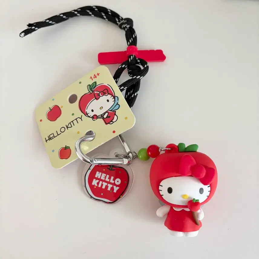 [BUNJANG] Sanrio Hello Kitty Apple Fairy Keychain &amp; Strap / 산리오 헬로 키티 사과요정 키링&amp;스트랩