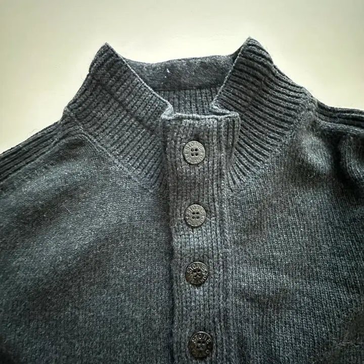 [BUNJANG] Stone Island High Neck Half Button Lambswool Knit (XL) / 스톤아일랜드 하이넥 하프 버튼 램스울니트(XL)
