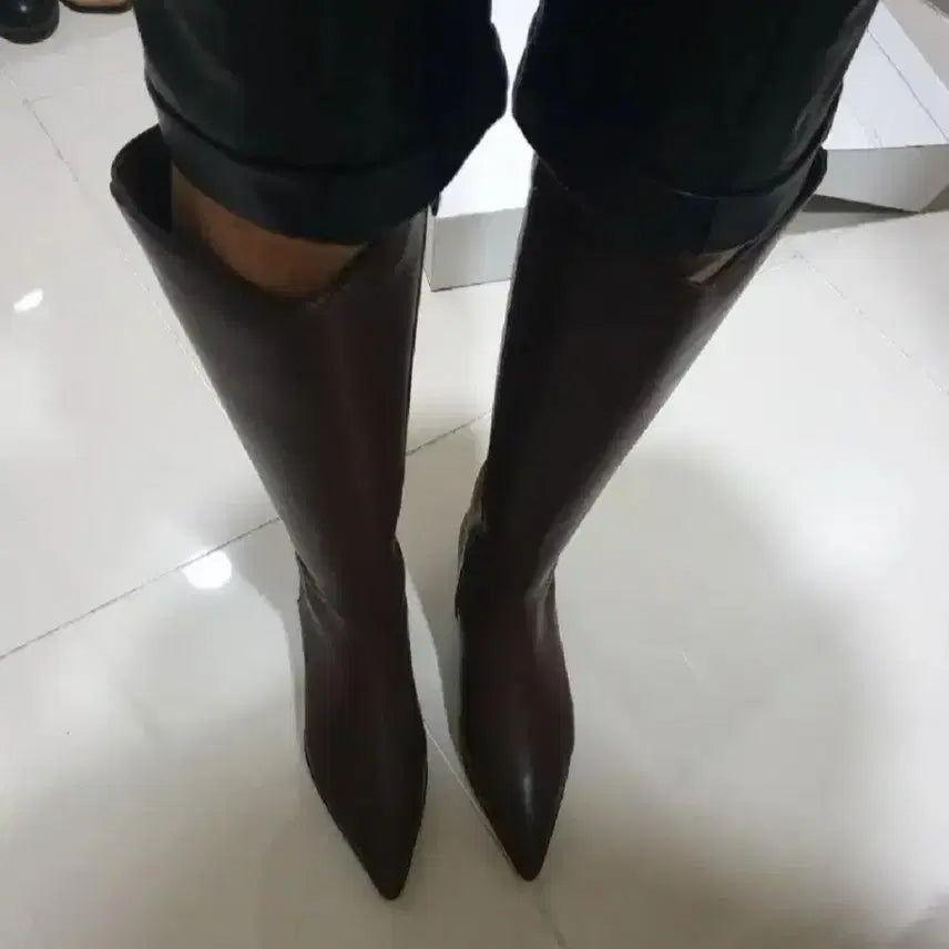 [BUNJANG] Stiletto Long Boots - Black / 스텔레토 롱부츠(새상품)세일245~240