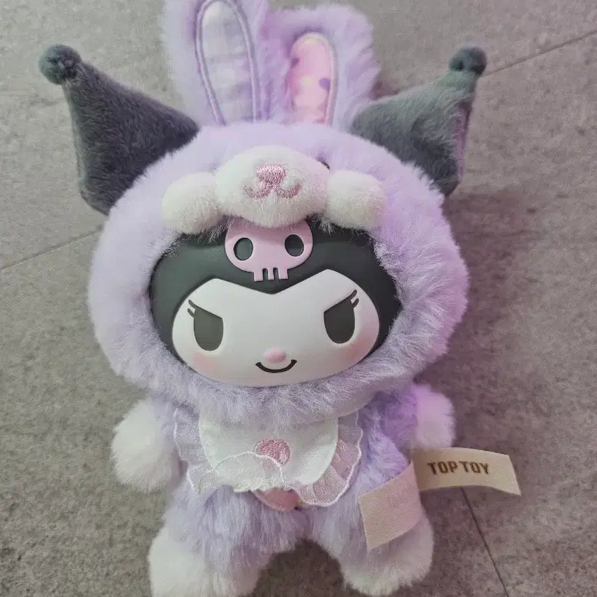 [BUNJANG] Toptoy Sanrio Kuromi Bunny Plush Keyring / 탑토이 산리오 엘프 버니 쿠로미 인형 키링