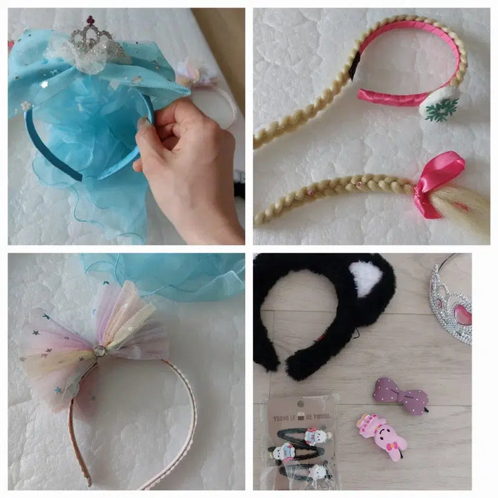 [BUNJANG] Rapunzel Veil Headband / 라푼젤 머리띠 베일 머리띠 머리핀 왕관 등