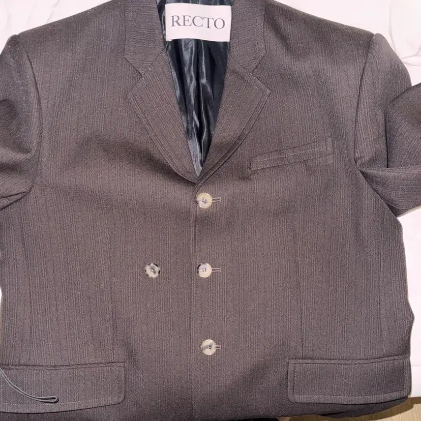 [BUNJANG] Vintage Virgin Wool Striped Brown Jacket S / 23fw 빈티지 버진울 스트라이프 브라운 자켓 S 팝니다