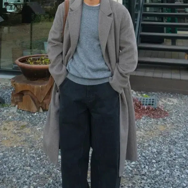 [BUNJANG] AND Z Men's Semi-Overfit Single Coat / 앤드지 25FW 세미오버핏 싱글 코트(브라운)