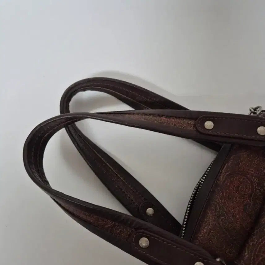 [BUNJANG] Etro Brown Pattern Fringe Shoulder Bag / 에트로 브라운 패턴 프린지 장식 가방