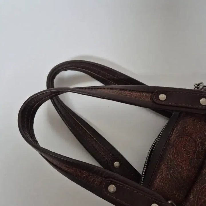 [BUNJANG] Etro Brown Pattern Fringe Shoulder Bag / 에트로 브라운 패턴 프린지 장식 가방