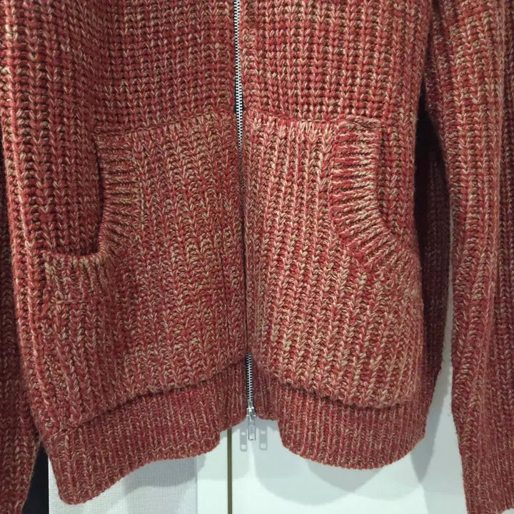 [BUNJANG] Afterpray Intarsia Hoodie Zip-up Knit Red S / 애프터프레이 인타르시아 후디 집업 니트 레드 S