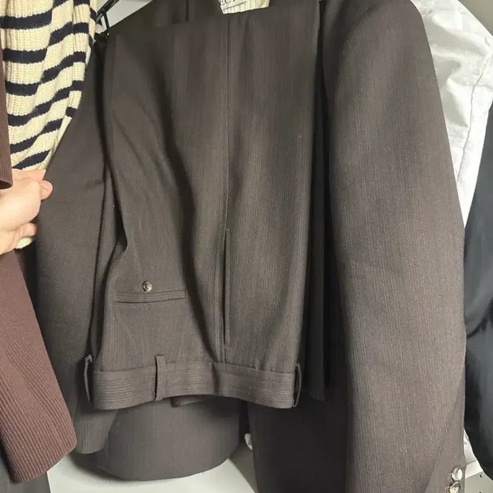 [BUNJANG] RECTO Vintage Virgin Wool Striped Brown Pants M / 23fw 렉토 빈티지 버진울 스트라이프 브라운 팬츠 M 팝니다.