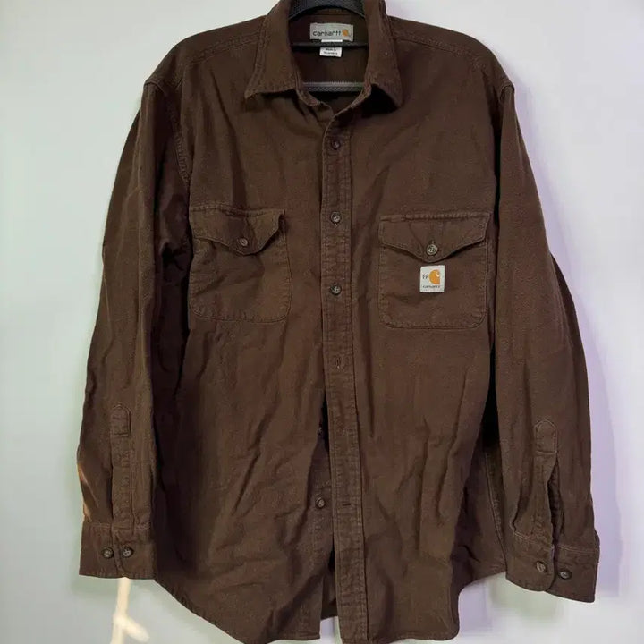 [SOLD OUT] 칼하트 FR 워크 기모셔츠 브라운 100 사이즈