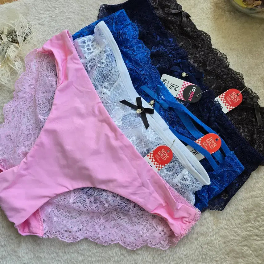 [BUNJANG] Lace Panties S (90) 5-Piece Set / 레이스 팬티 S(90) 5종 세트 여성팬티 새상품
