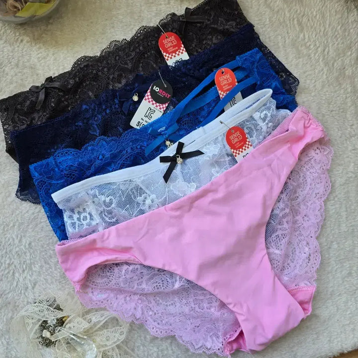 [BUNJANG] Lace Panties S (90) 5-Piece Set / 레이스 팬티 S(90) 5종 세트 여성팬티 새상품