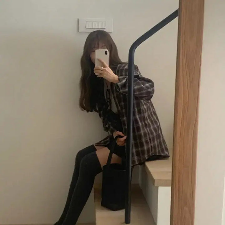 [BUNJANG] Brown Checkered Shirt / 브라운 체크 셔츠