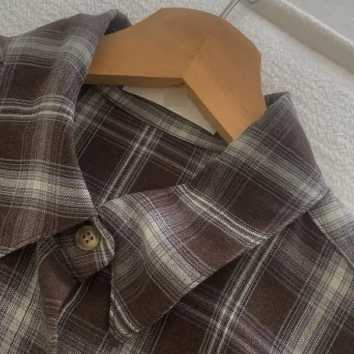 [BUNJANG] Brown Checkered Shirt / 브라운 체크 셔츠