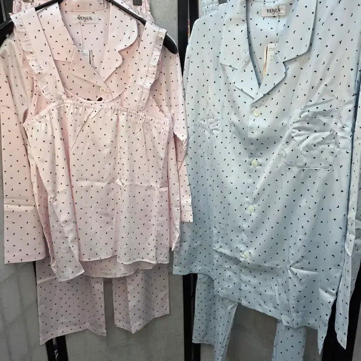 [BUNJANG] Venus Star and Moon Silk Pajama Set / [새상품/커플세트] 비너스 별달 나염 실크 파자마 (여성85/남성100