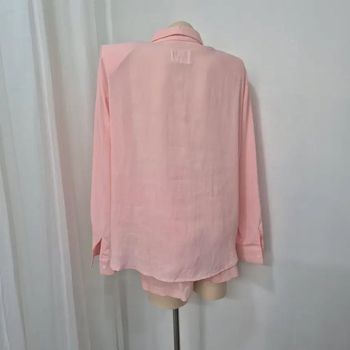[BUNJANG] Pink Long Sleeve Shirt and Shorts Set / 핑크색 긴팔 셔츠 반바지 세트