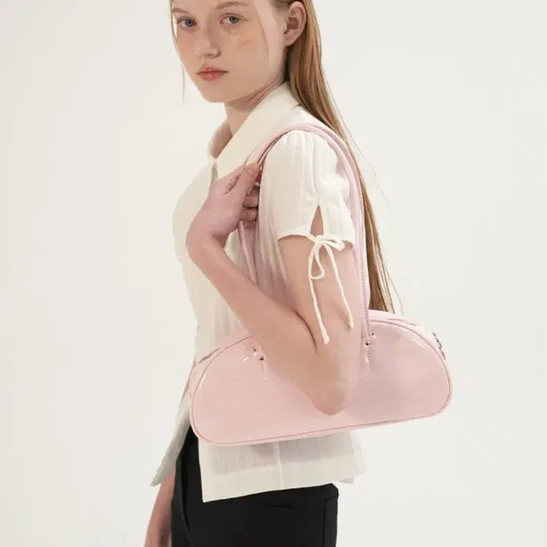 [BUNJANG] Somewhere Butter Glossy Baguette Bag Light Pink / (새상품) 썸웨어버터 글로시 바게트백 라이트 핑크
