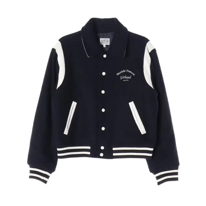 [BUNJANG] Marithe + Francois Girbaud Chain Logo Wool Varsity Jacket / 마리떼 푸랑소와 저버 체인로고 울 바시티