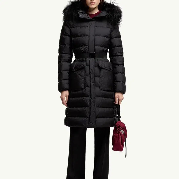 [BUNJANG] Moncler KHLOE Long Down Padded Jacket / 3 / 몽클레어 KHLOE 클로에 후드 시어링 트리밍 롱 다운 패딩