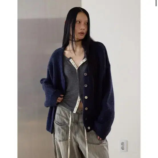 [BUNJANG] Mysterious Alpaca Wool Cardigan / 미스테리어스 알파카 울 가디건