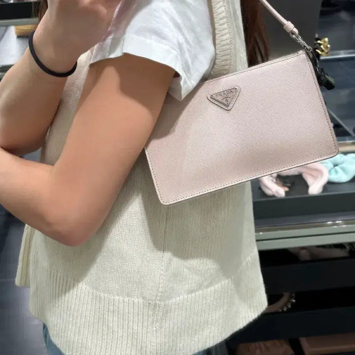 [BUNJANG] Prada Saffiano Leather Mini Bag / 프라다 삼각로고 사피아노 레더 미니백 핑크