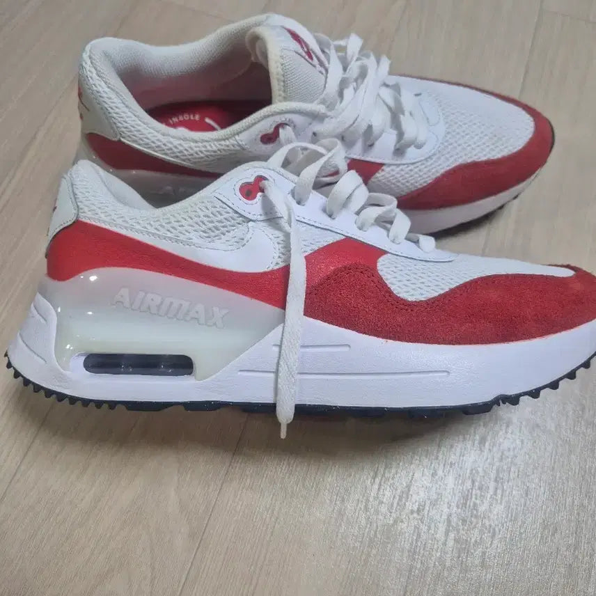 [BUNJANG] Nike Air Max DM9537 White/Red Running Shoes / 나이키 에어맥스 DM9537 화이트/레드 러닝화
