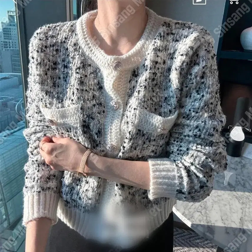 [BUNJANG] Pocket Tweed Cardigan / 포켓 가디건