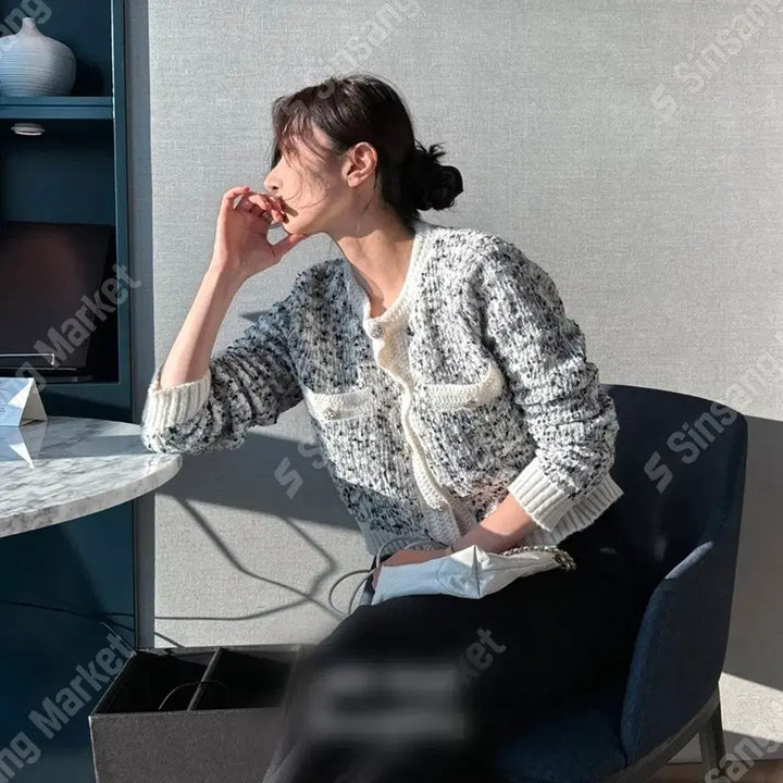 [BUNJANG] Pocket Tweed Cardigan / 포켓 가디건