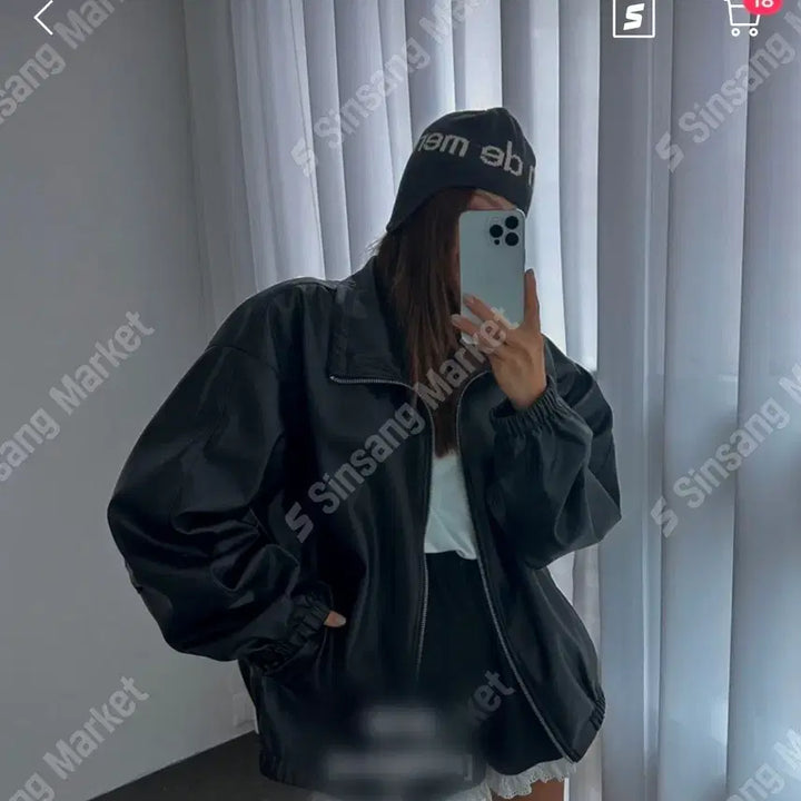 [BUNJANG] Minimalist Single Leather Jacket / 미니멀 싱글 레더 자켓