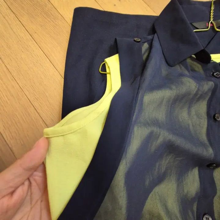 [BUNJANG] Soup Navy Sheer Collar Dress / Soup 네이비 시스루 카라 원피스 66