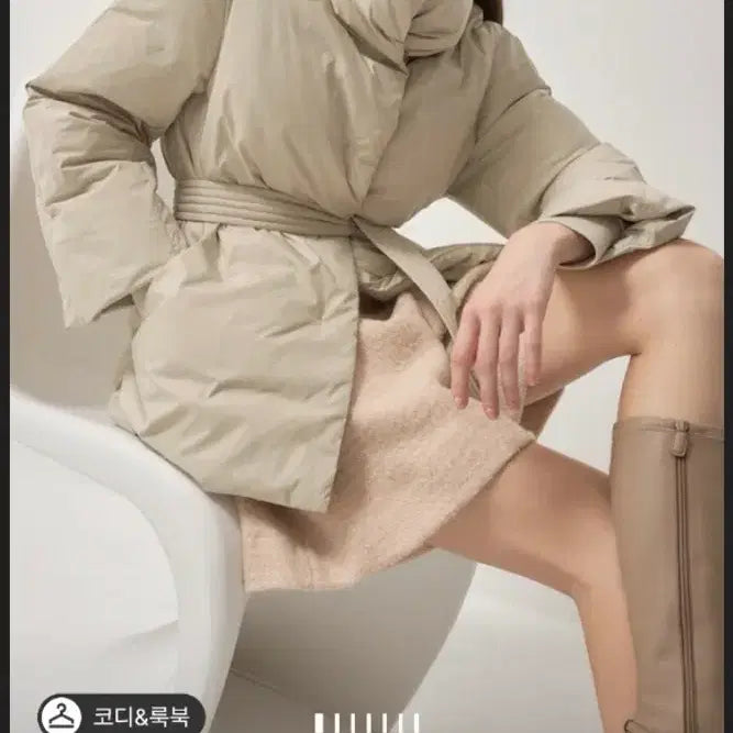 [BUNJANG] LANVIN Belted Goose Down Padded Jacket Beige / 가격인하 랑방 LANVIN 컬렉션 벨티드 구스 다운 패딩 베이지