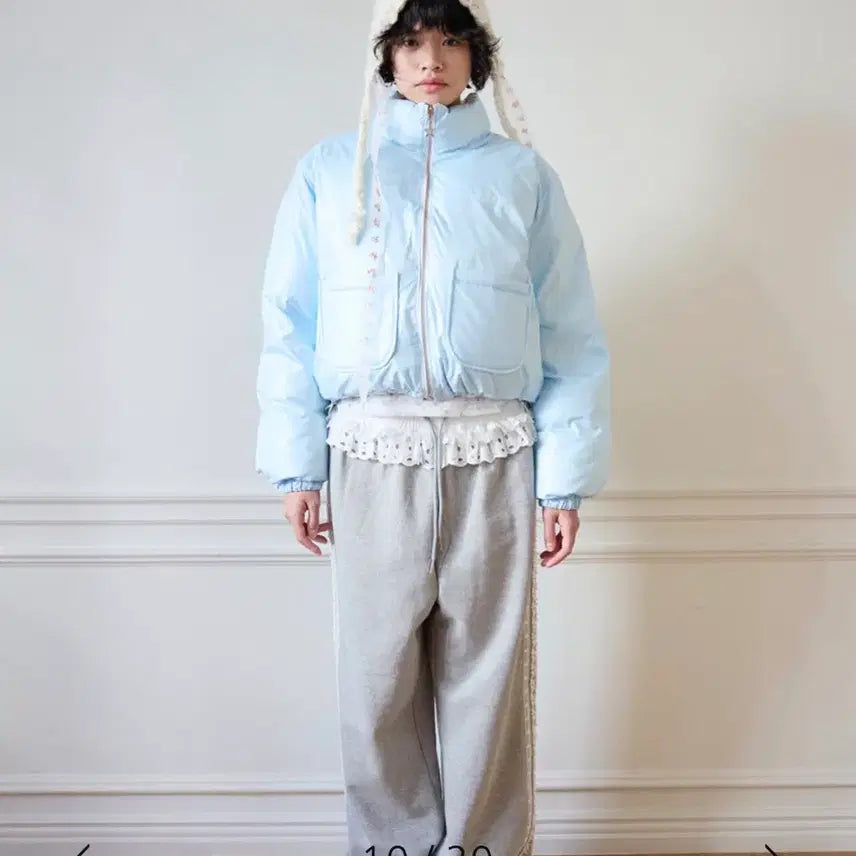 [BUNJANG] JOLIE RAID Emma Gaspari Reversible Puffer Jacket Glow Blue / 졸리레이드 x 에마 가스파 리버시블 퍼퍼 자켓 글로우 블루