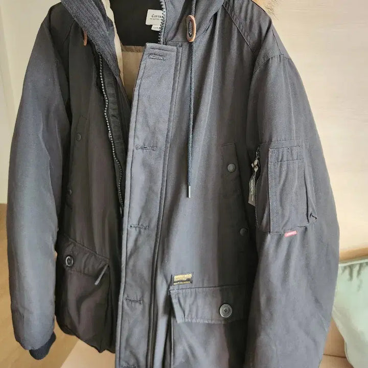 [BUNJANG] Covernat Black Hooded Fur Padded Jacket / 커버낫 패딩 L 블랙     ㅡ  검정색 후드 퍼 패딩 점퍼