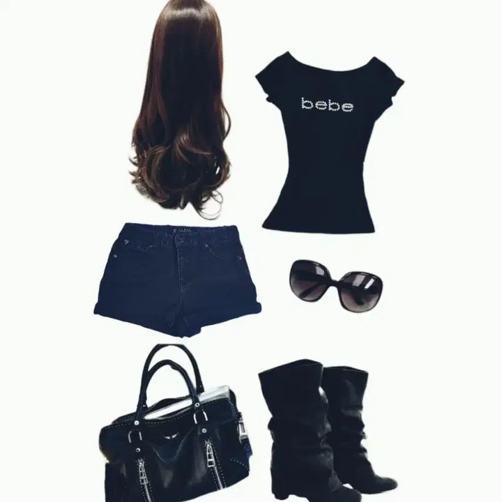 [BUNJANG] GUESS Y2K 2000s Punk Rock Chic Hot Pants - Black, XS / y2k 2000s 갸루 펑크 락시크 게스 핫팬츠 XS 블랙