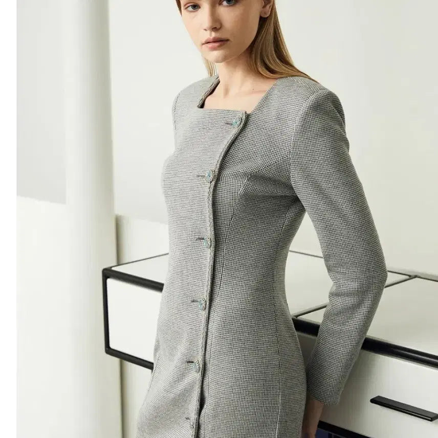[BUNJANG] GUKA Square Neck Button Dress / 새상품)  GUKA 구카 미사용품 스퀘어넥 버튼 원피스