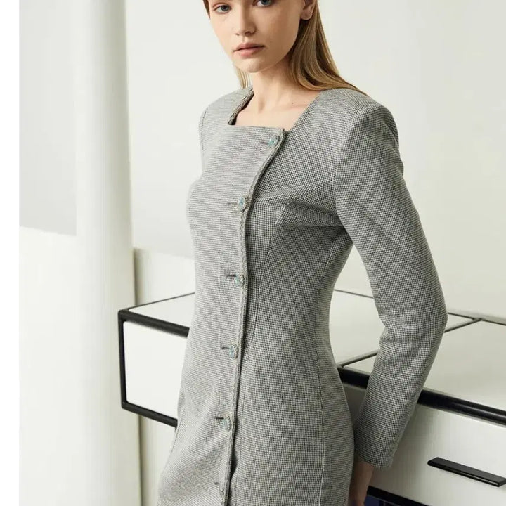 [BUNJANG] GUKA Square Neck Button Dress / 새상품)  GUKA 구카 미사용품 스퀘어넥 버튼 원피스