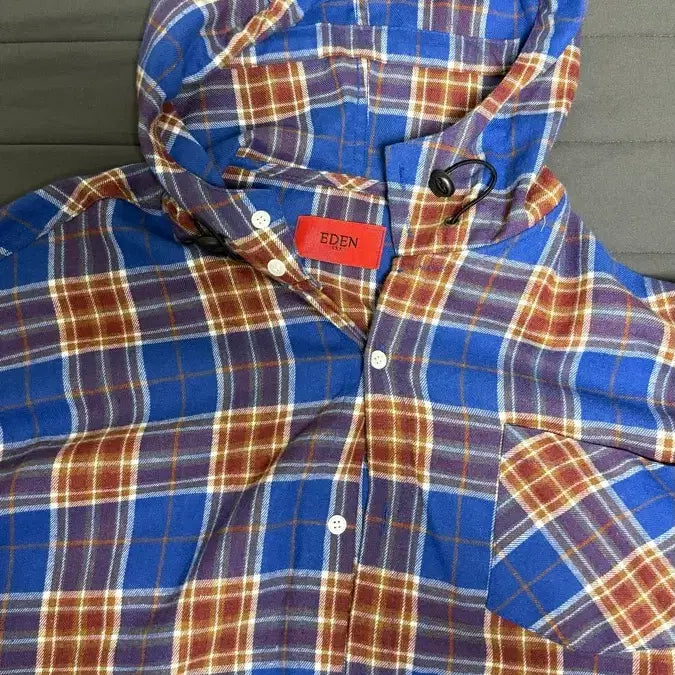 [BUNJANG] EDEN Checkered Hoodie Shirt / EDEN 체크 후드 셔츠 판매합니다.