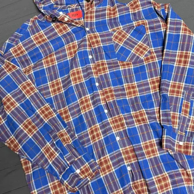 [BUNJANG] EDEN Checkered Hoodie Shirt / EDEN 체크 후드 셔츠 판매합니다.