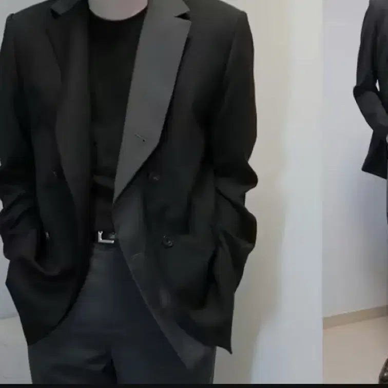 [BUNJANG] Rocoberry Double Layered Blazer Gray L Size / 로코베이직 더블 레이어드 블레이저 그레이 L사이즈