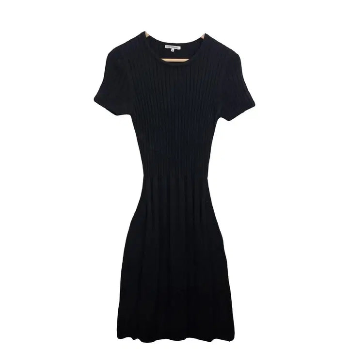[BUNJANG] LUI CHANTANT Black Knit Wool Dress [S] / LUI CHANTANT 블랙 니트 원피스 [S] 블랙 반팔 니트울원피스
